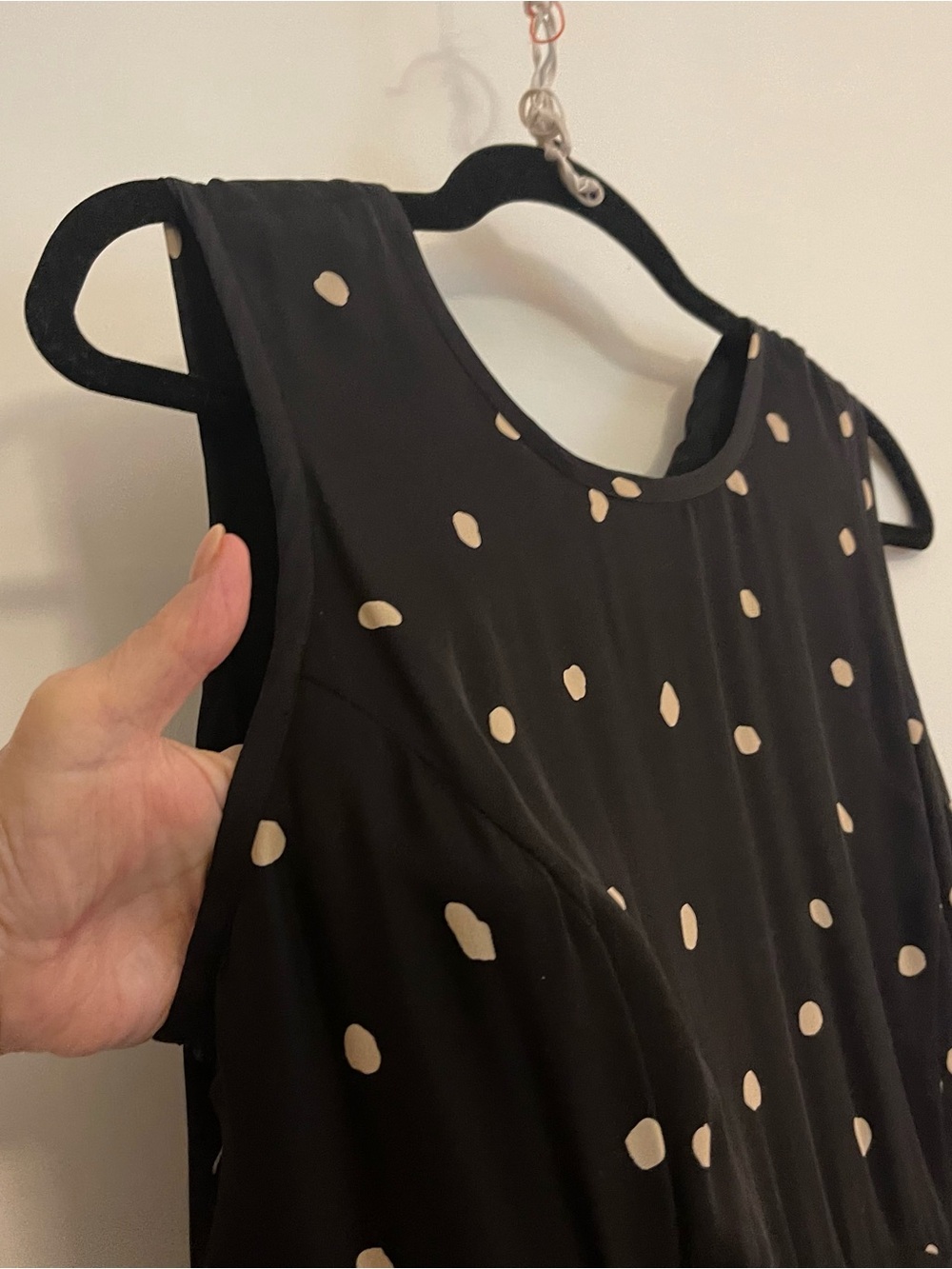 Valerie Dresses Elegant Black Silk Maxi Dress with Gold Polka Dots size 12 - Picture 4 of 8